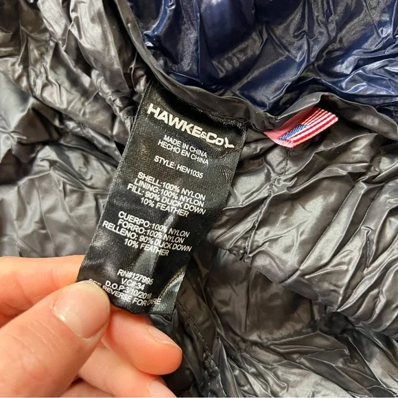 HAWKE & CO Men's Packable Down Puffer Lightweight Jacket Size M L42-20 - Picture 7 of 8